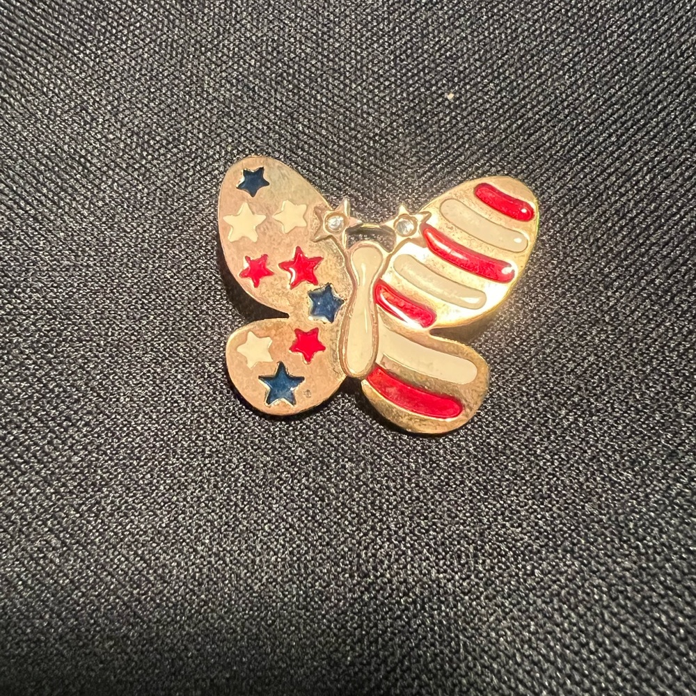 signed US flag butterfly